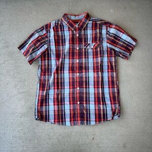 Mountain Hardwear Shirt Mens Blue red Plaid Tartan Outdoor Preppy M